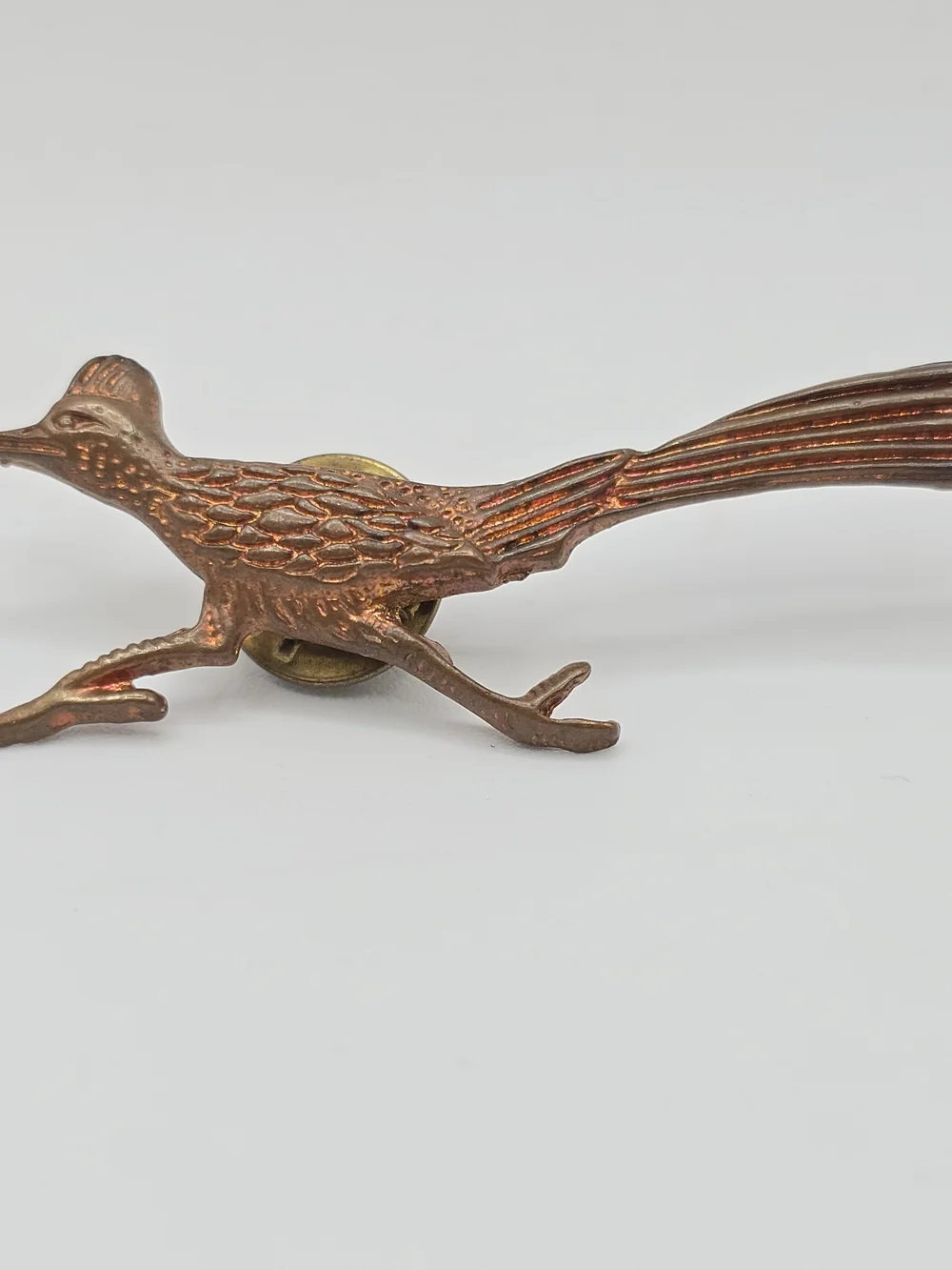 VTG Roadrunner Pin Copper Plated Tie Tack Scatter Lapel Pin Bird 2
